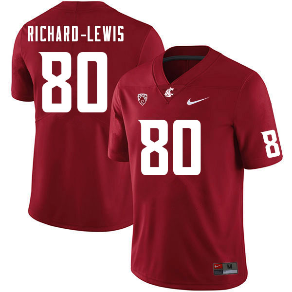 Men #80 Jasiah Richard-Lewis Washington State Cougars College Football Jerseys Sale-Crimson - Click Image to Close